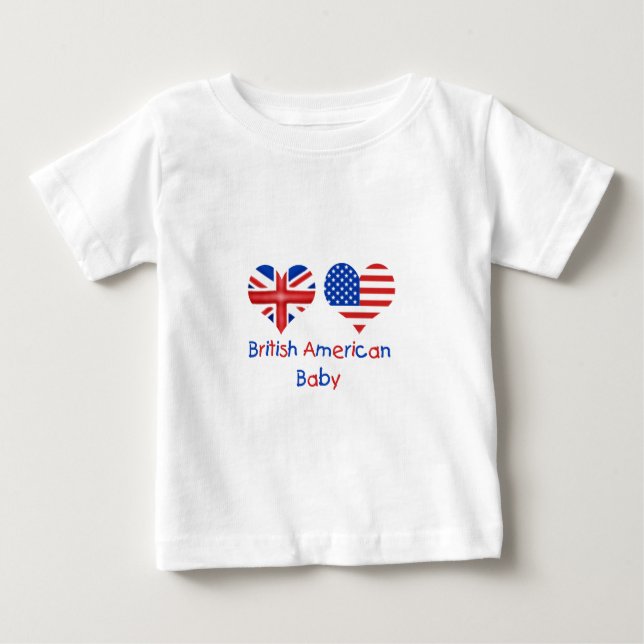 Camiseta De Bebé Bebé norteamericano británico de larga duración (Anverso)