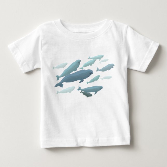 Camiseta De Bebé Bebé orgánico Beluga Regalos de bebé de ballenas (Anverso)