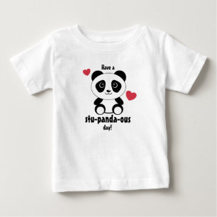 Camiseta De Bebé Bebé Panda Adorable En La Nieve Invernal Gris