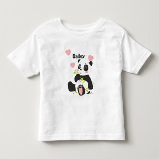 Camiseta De Bebé Bebé Panda Bear Personalizado de Corazón Rosa