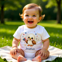 Bebé Patriótico Águila Adorable Personalizado