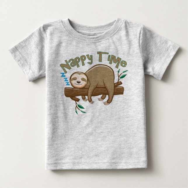 Camiseta De Bebé Bebé Perezoso Bebé (Anverso)