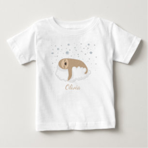 Camiseta De Bebé Bebé Perezoso Lindo Durmiendo En una Nube Personal
