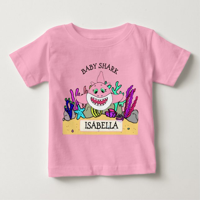 Camiseta De Bebé Bebé Personalizado Baby Shark (Anverso)