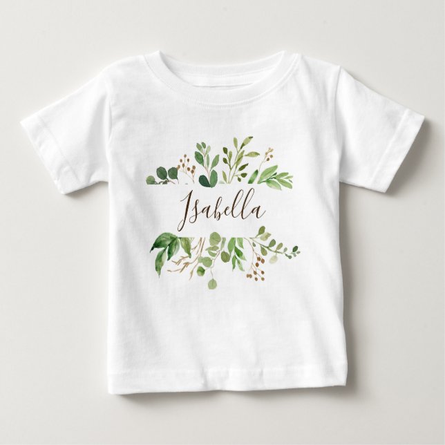 Camiseta De Bebé Bebé personalizado de la vegetación (Anverso)