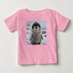 Camiseta De Bebé bebé pingüino lindo, bufanda de invierno