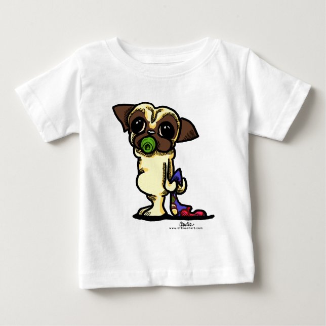 Camiseta De Bebé bebé PUG {fawn} (Anverso)