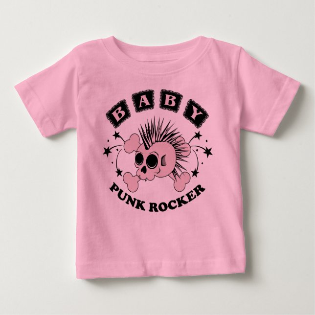 Camiseta De Bebé Bebé Punk Skull (Anverso)