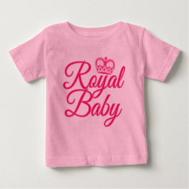 Camiseta De Bebé Bebé real rosado con corona