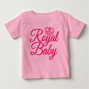 Camiseta De Bebé Bebé real rosado con corona