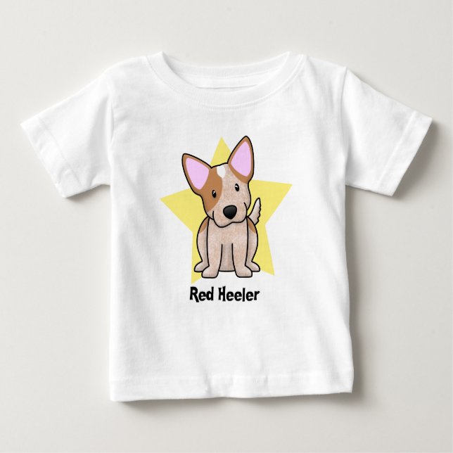 Camiseta De Bebé Bebé rojo de Heeler de la estrella de Kawaii (Anverso)