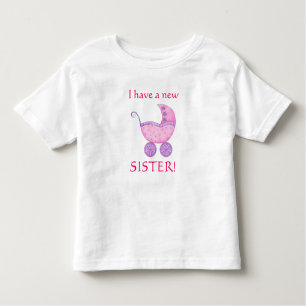 Camiseta De Bebé Bebé rosa Buggy "Tengo una nueva hermana" niño peq