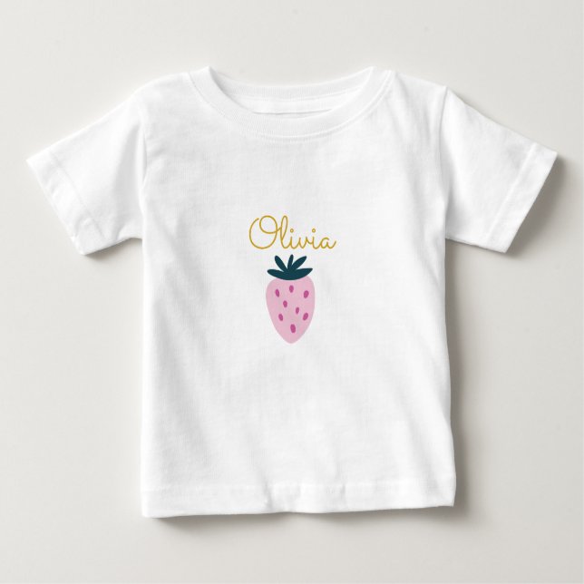 Camiseta De Bebé Bebé rosa de fresa (Anverso)