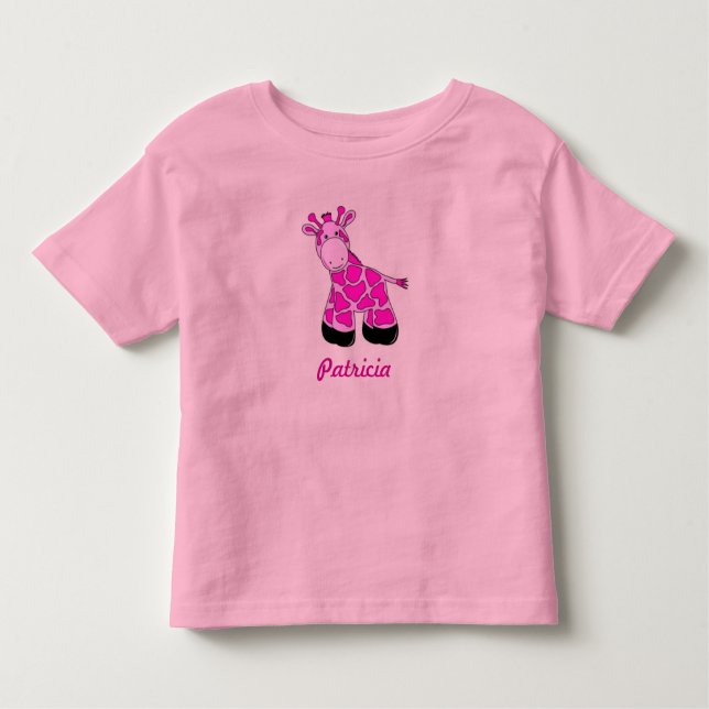 Camiseta De Bebé Bebé rosa Giraffe (Anverso)