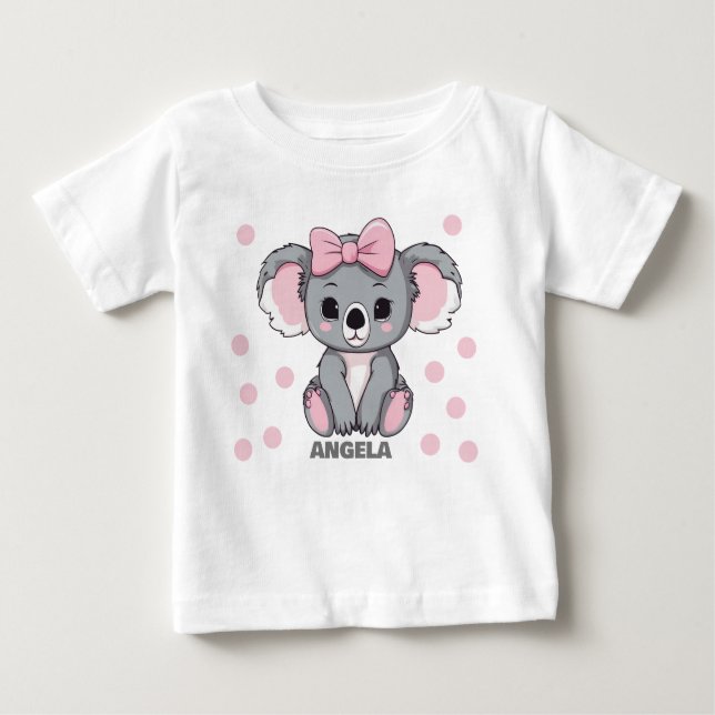 Camiseta De Bebé Bebé rosa Koala Bear (Anverso)