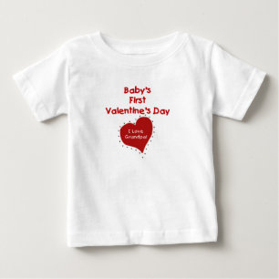Camiseta De Bebé Bebé San Valentín me encanta la camiseta del abuel