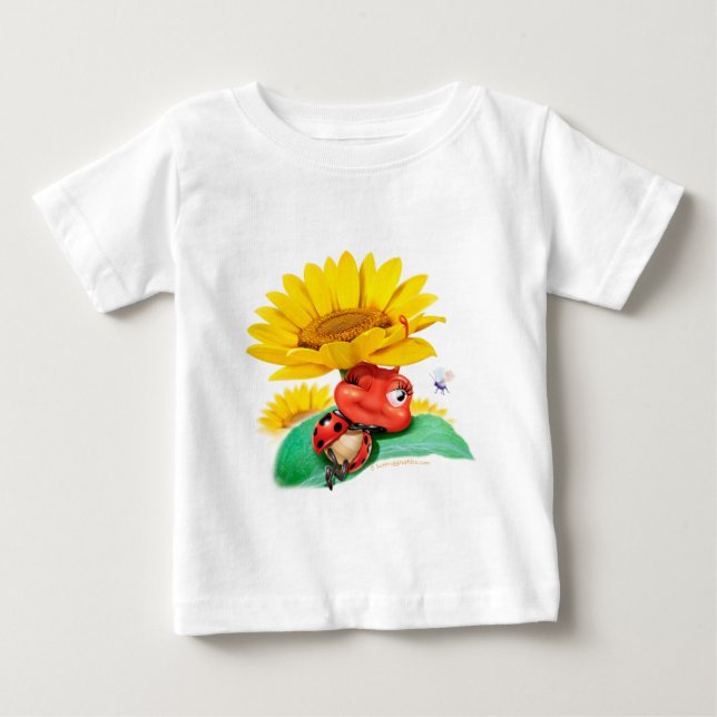 Camiseta De Bebé Bebé Sleepy pequeño Ladybug (Anverso)