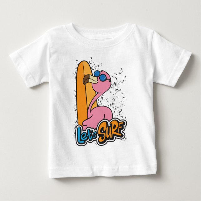 Camiseta De Bebé Bebé surfista de Flamingo (Anverso)