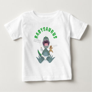 Camiseta De Bebé Bebé T-rex Babysaurus Verde 