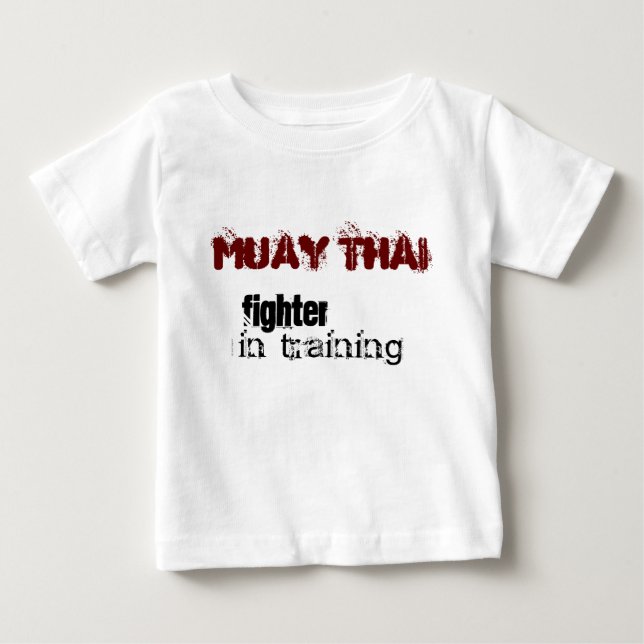 Camiseta De Bebé Bebé tailandés de Muay - combatiente en el (Anverso)