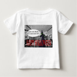 Camiseta De Bebé bebé tee feliz halloween bruja gato