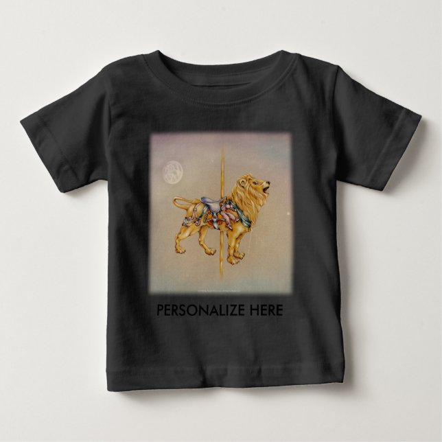 Camiseta De Bebé Bebé Tees - Carousel Lion SQ (Anverso)