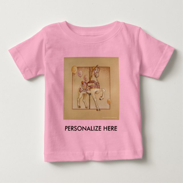 Camiseta De Bebé Bebé, Tees - Carrusel de Pony Púrpura (Anverso)
