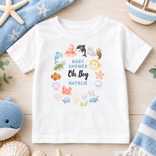 Camiseta De Bebé Bebé Tierno del Océano Bajo el Mar Fiesta de Cumpl