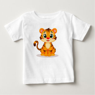 Camiseta De Bebé Bebé tigre de dibujos animados adorable