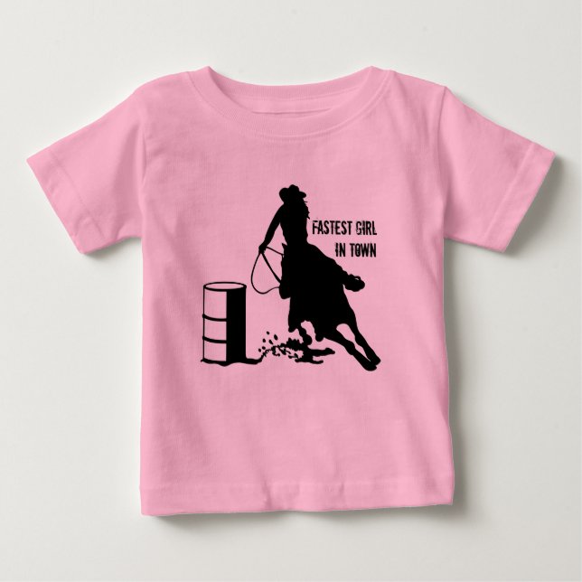 Camiseta De Bebé Bebé TuTu Cowgirl Barrel Racer (Anverso)