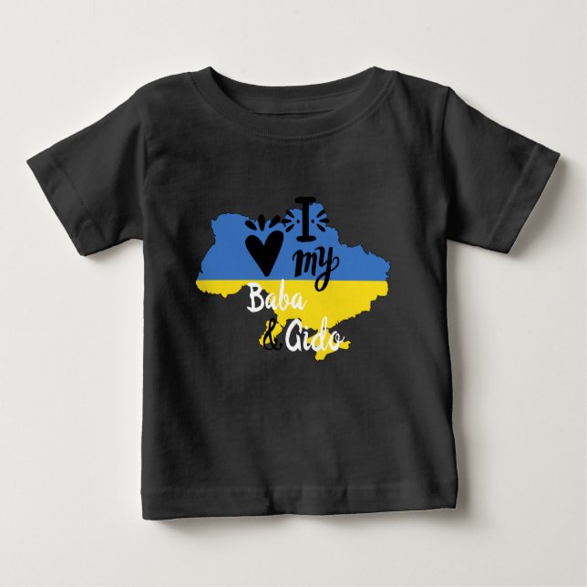 Camiseta De Bebé Bebé ucraniano que amo mi beba y ropa de gido (Anverso)