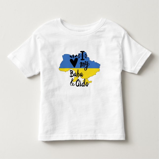 Camiseta De Bebé Bebé ucraniano que amo mi ropa de Baba Gido (Anverso)