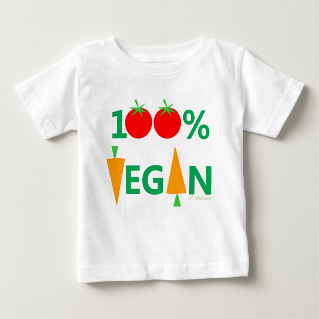 Camiseta De Bebé Bebé Vegan Cute Personalizados Verduras cómicas (Anverso)