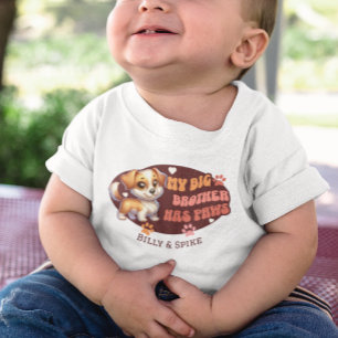 Camiseta De Bebé Bebé y perro lindos personalizados a la medida