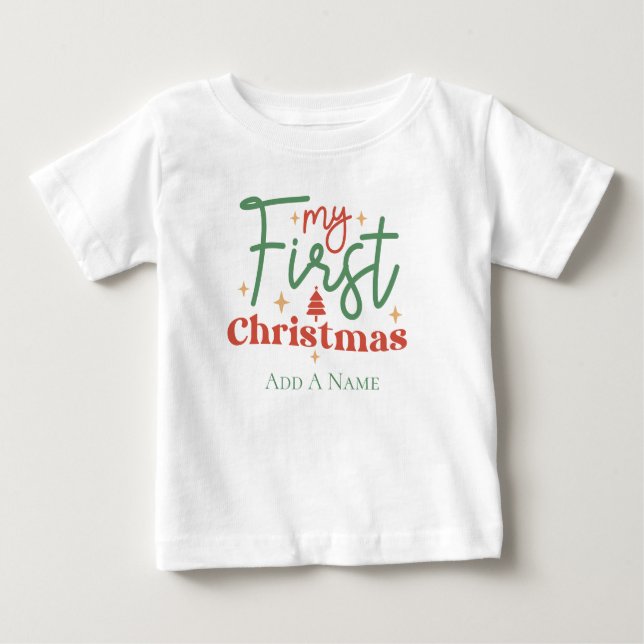 Camiseta De Bebé Bebés bebe primero Navidades regalo para los nuevo (Anverso)