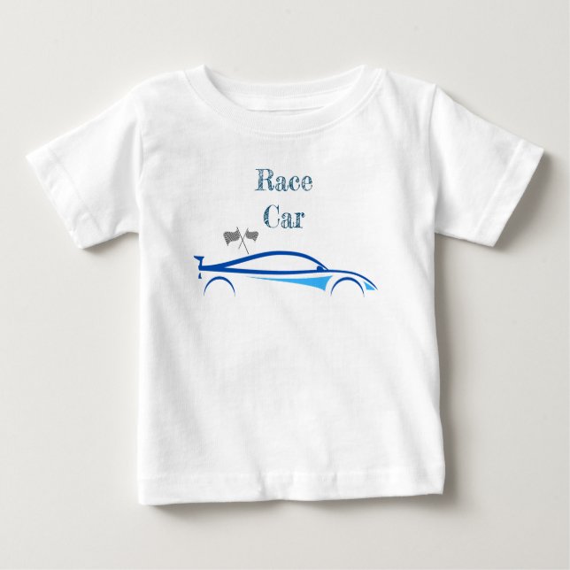 Camiseta De Bebé Bebés de verano coches de carreras  (Anverso)