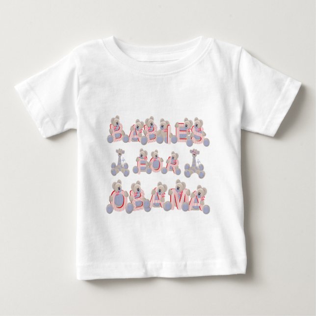 Camiseta De Bebé BEBÉS PARA OBAMA -giraffe (Anverso)