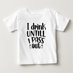 Camiseta De Bebé Bebí hasta que me desmayé   Guay Baby Bottle Gift