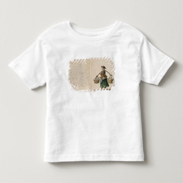 Camiseta De Bebé Bebida-vendedor, veneciano (manuscrito) (Anverso)