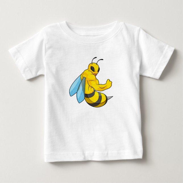 Camiseta De Bebé Bee as Bodybuilder (Anverso)