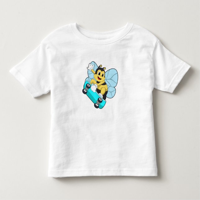 Camiseta De Bebé Bee as Skater con Skateboard (Anverso)