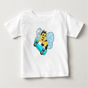 Camiseta De Bebé Bee as Skater con Skateboard