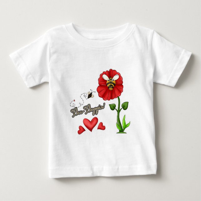 Camiseta De Bebé Bee Boppin Bee on Flower (Anverso)