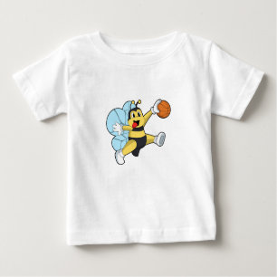 Camiseta De Bebé Bee como jugador de baloncesto con baloncesto