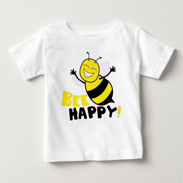 Camiseta De Bebé Bee Happy (Anverso)