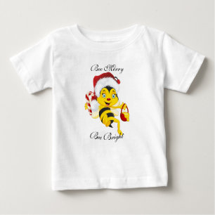 Camiseta De Bebé Bee Merry Christmas Personalizado