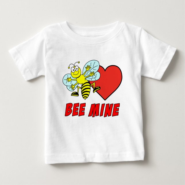 Camiseta De Bebé Bee Mine Cute Valentine Personalizado (Anverso)