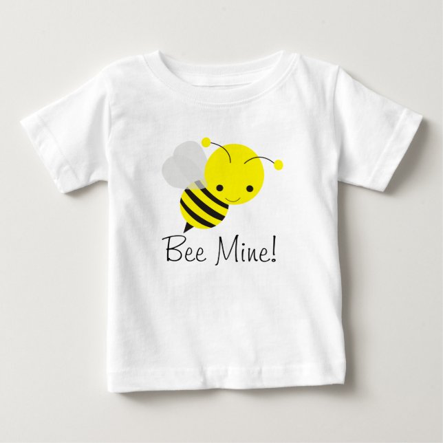 Camiseta De Bebé Bee My Valentine Baby Boy o Chica Bumblebee (Anverso)