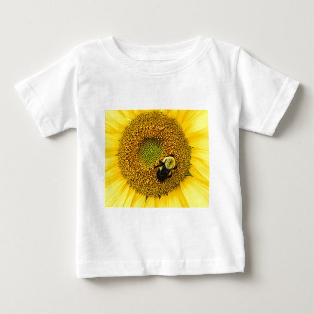 Camiseta De Bebé Bee on Sunflower (Anverso)