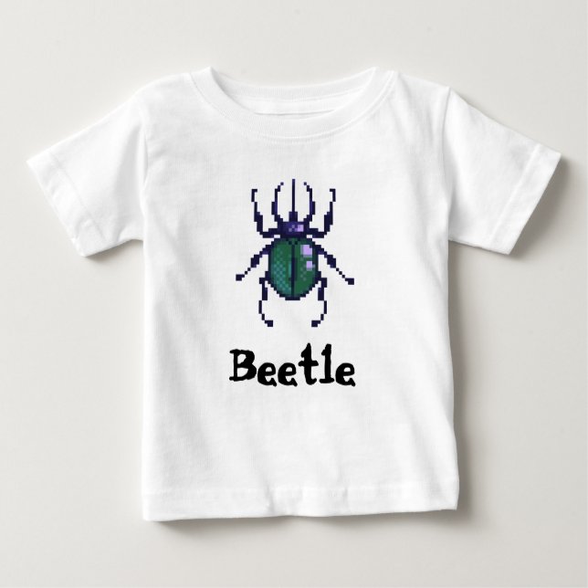 Camiseta De Bebé Beetle green pixel art (Anverso)